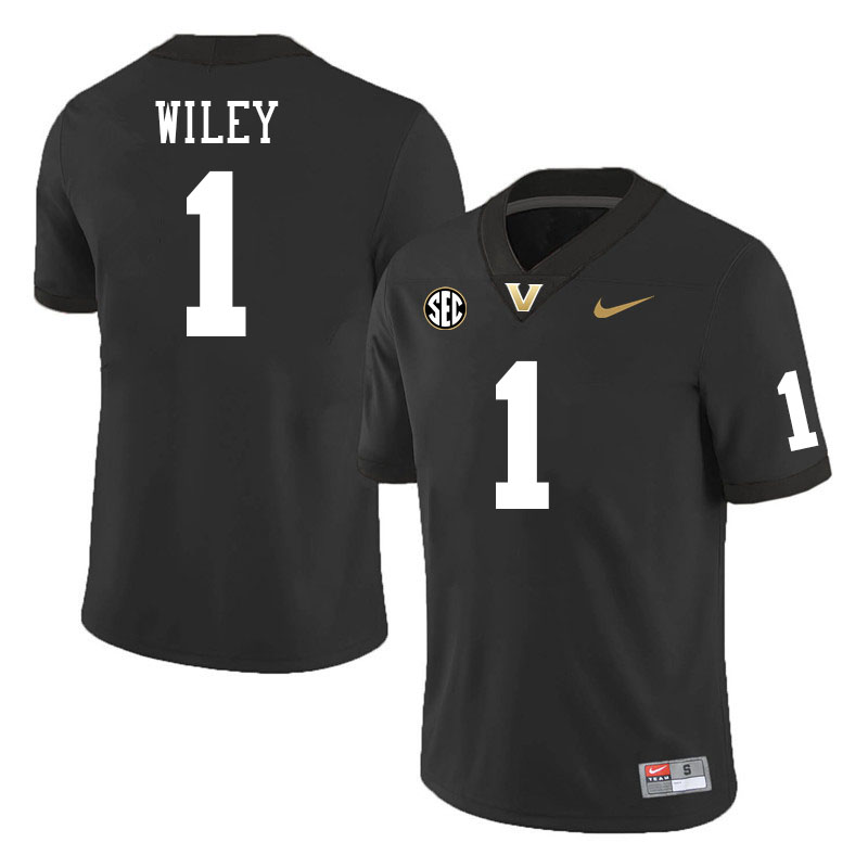 Vanderbilt Commodores #1 Dariyan Wiley College Football Jerseys Stitched-Black